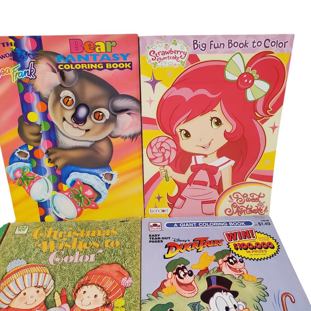 Vintage Lisa Frank Coloring Book Strawberry Shortcake Coloring Book Bundle - Picture 3 of 14